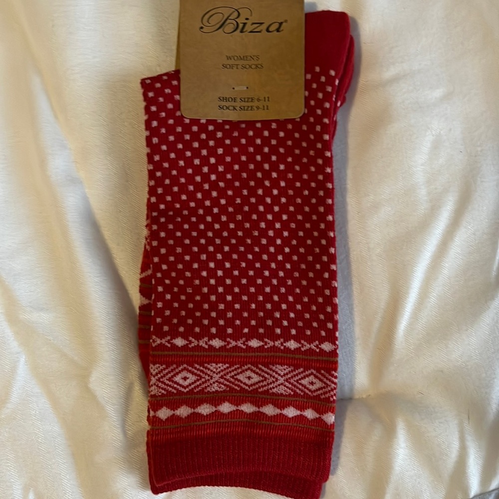 5/$20❤️ Red print socks
